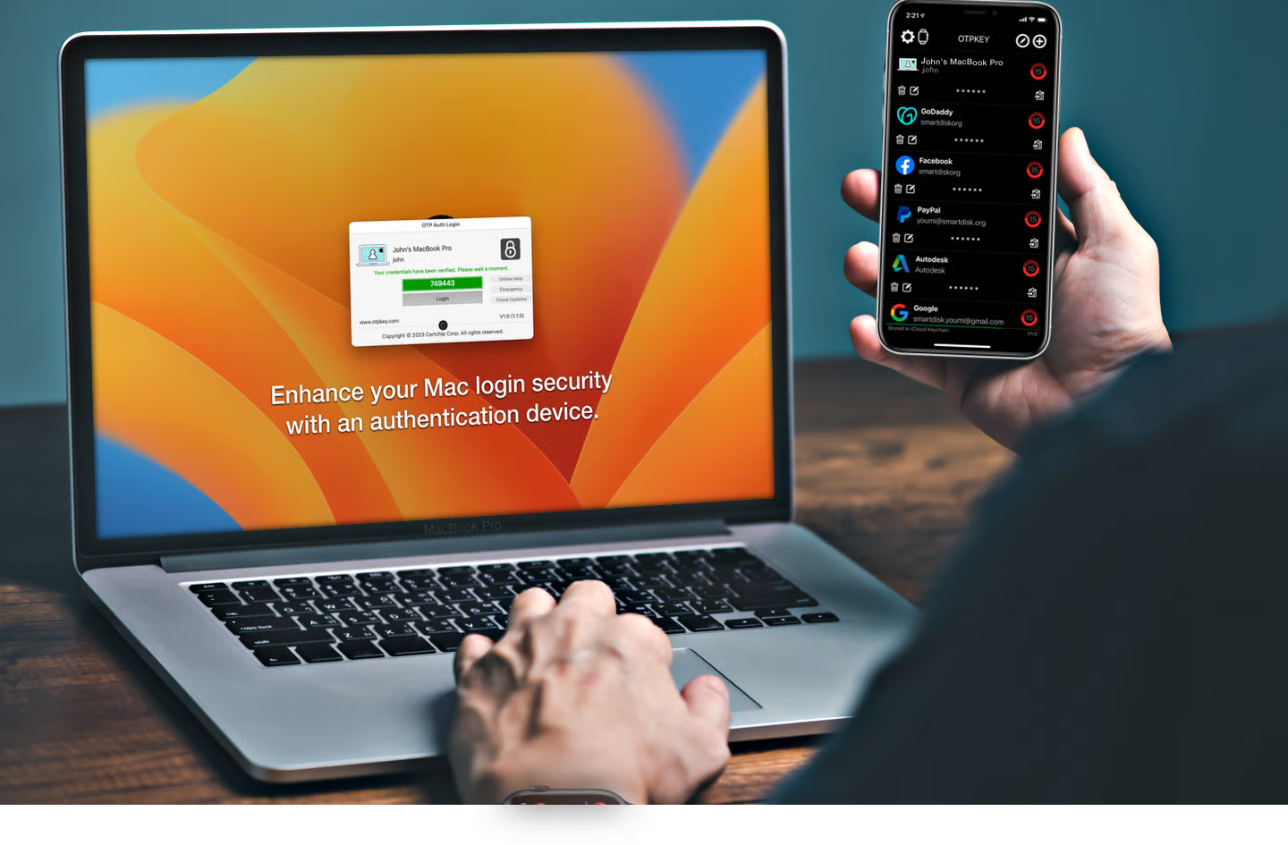 OTP Auth Login with Otpkey Authenticator